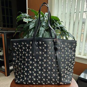 JIMMY CHOO Sasha Star-Studded Tote Black